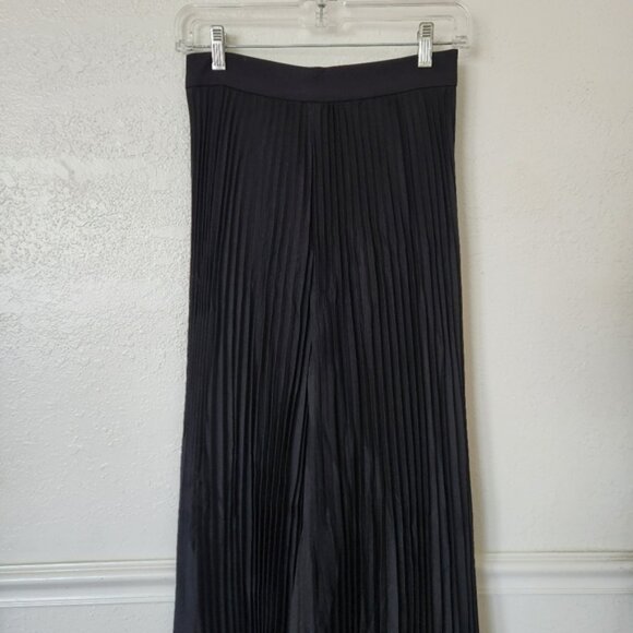 Claude Pleated Palazzo Pants Small Black High Waist Wide Leg New with Tags - Picture 3 of 9